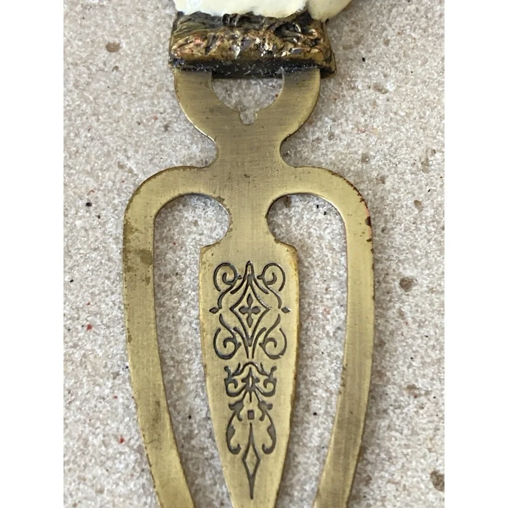 Decorative Metal Bookmark Red Blue Bird Rhinestone Accent Brass‎ Tone Artisan